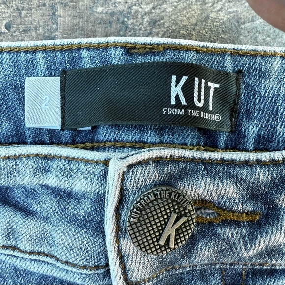 KUT From The Kloth Size 2 Gidget High Rise Fray Denim Shorts Size 2 - Picture 2 of 12
